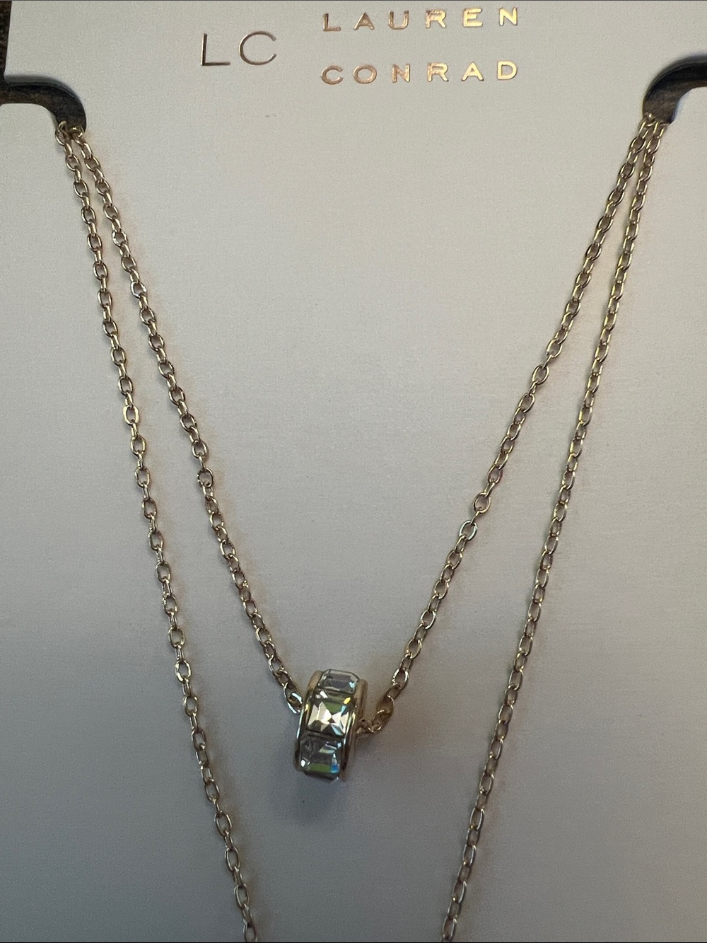 LC Lauren Conrad Gold-Tone Layered Bar and Curved Charm Necklace